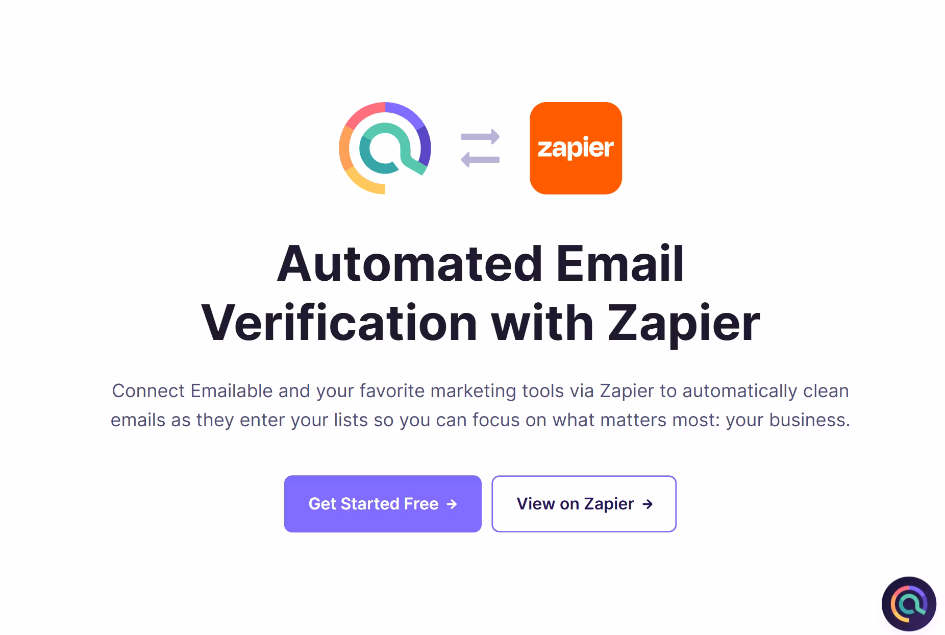 Zapier integration with Emailable to automate the system