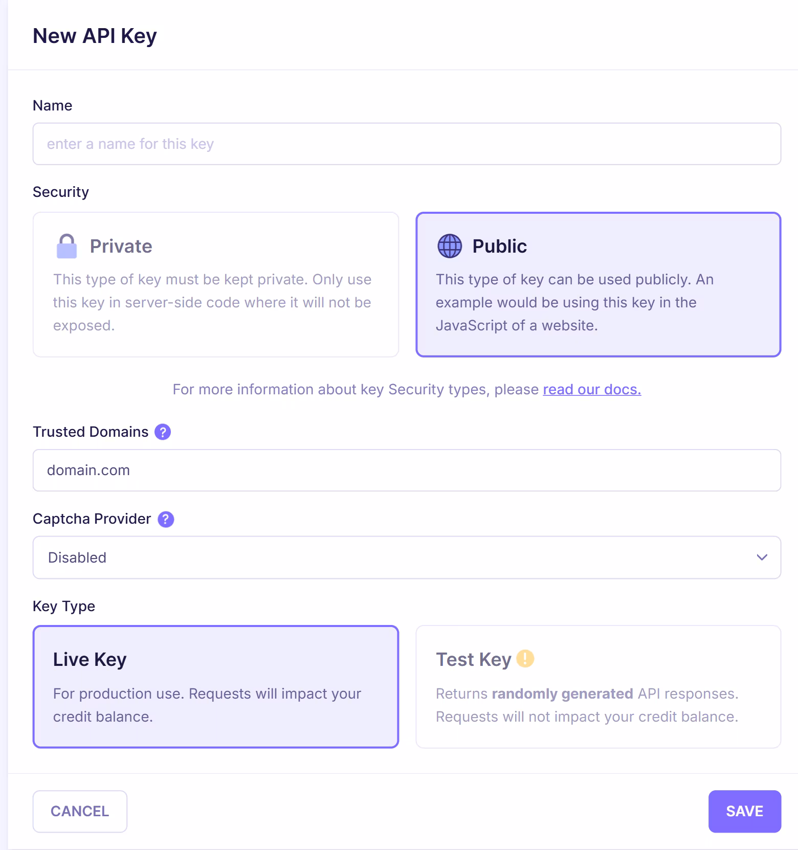 API key from Emailable