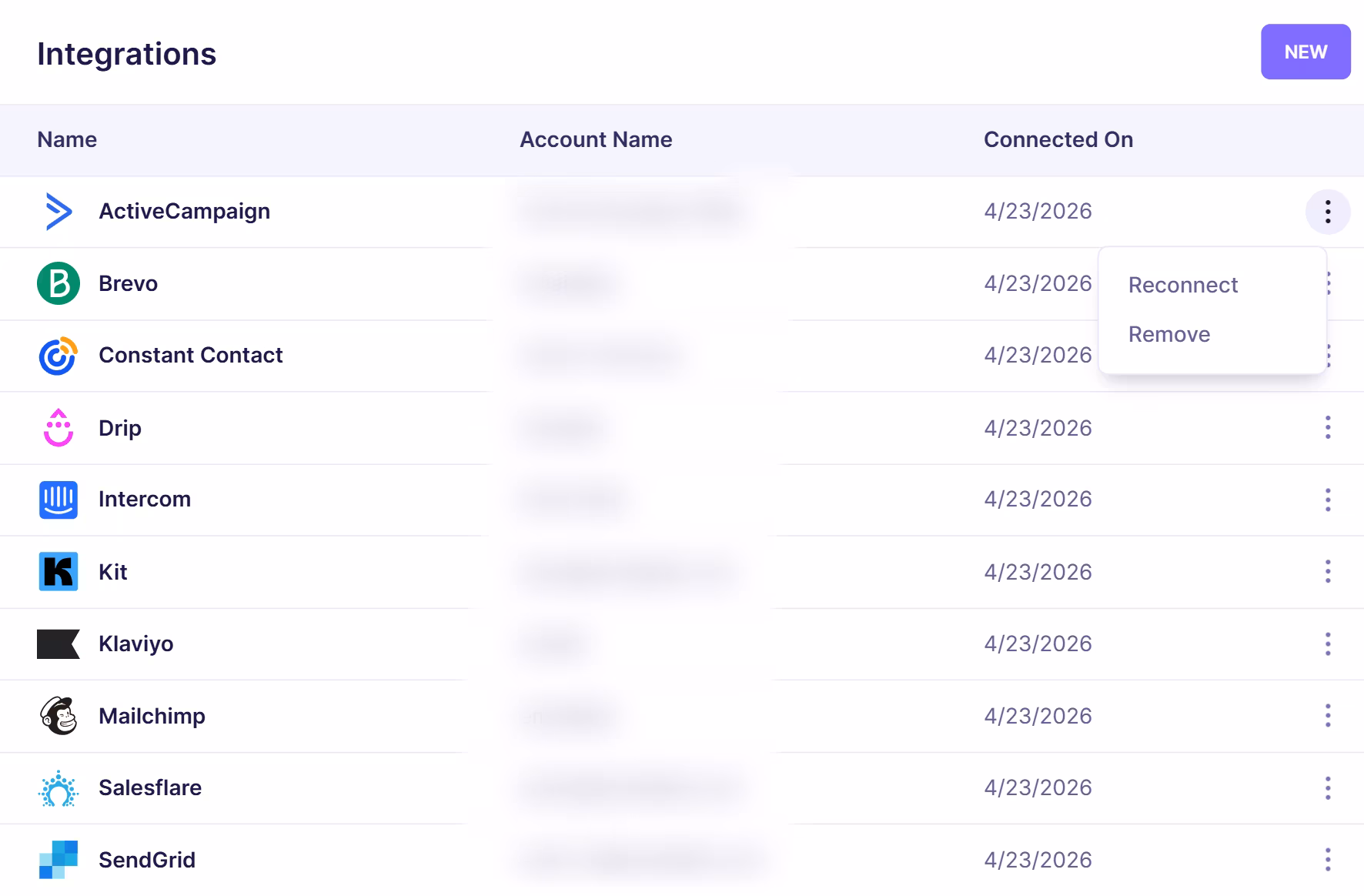 Remove Integration option on emailable